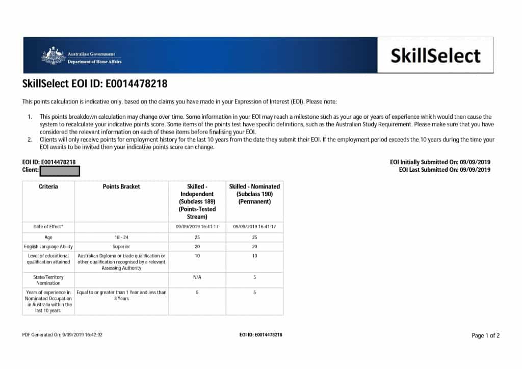 SkillSelect expression of interest for skilled migration